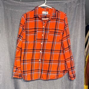 Old Navy Orange and Blue Plaid Button-Down Shirt